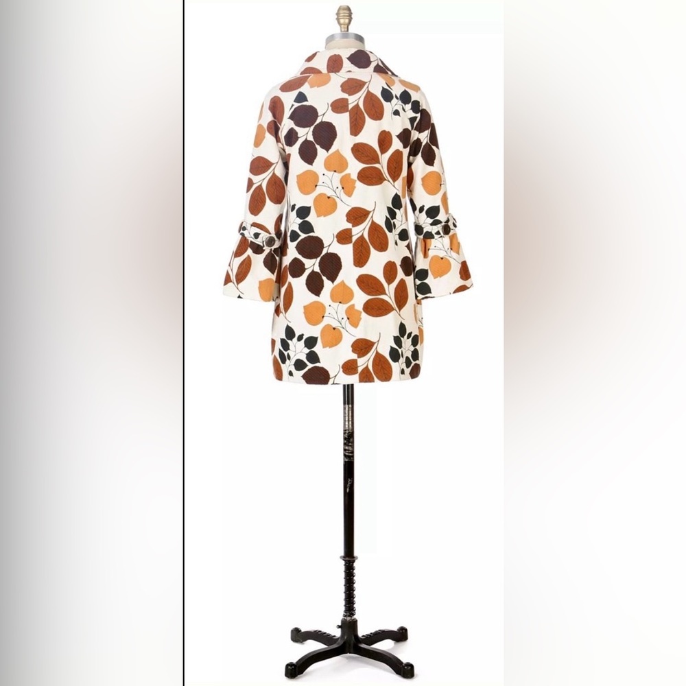 Anthropologie Elevenses changing colors fall leaf swing coat jacket 6 brown gold - Picture 5 of 16